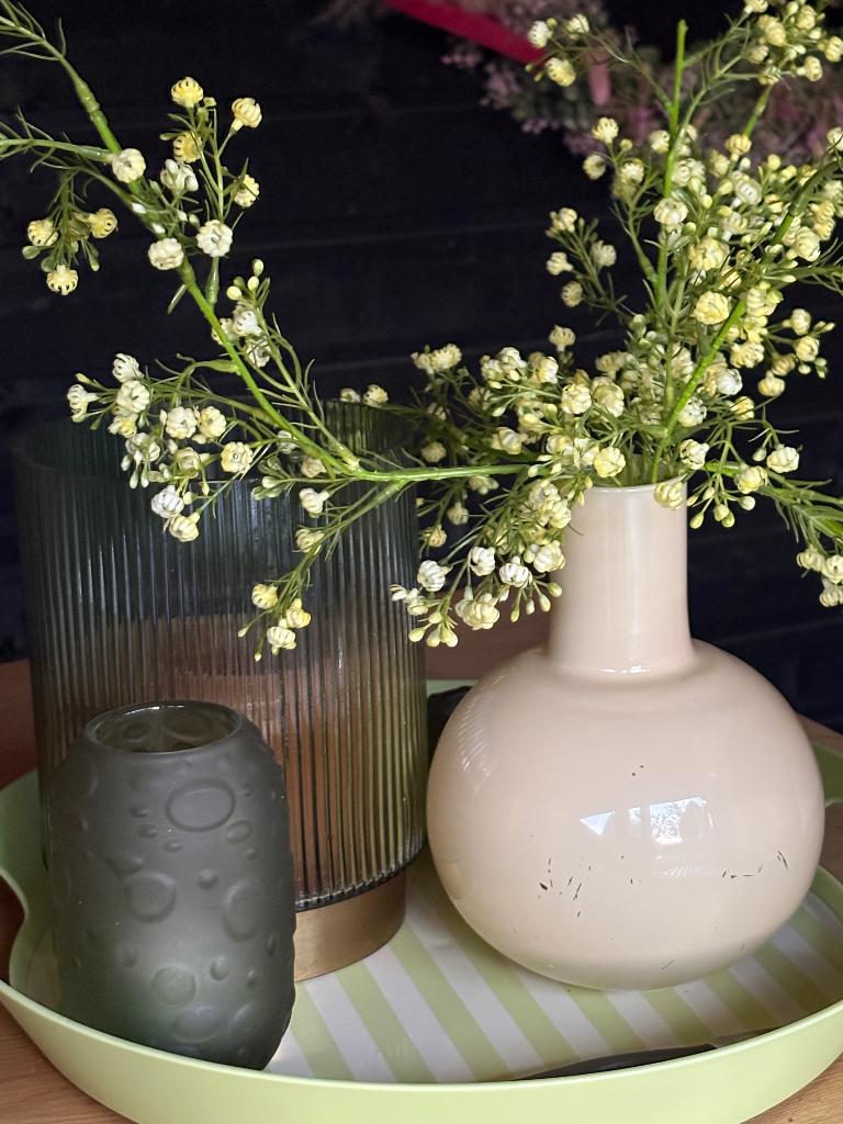 Mooie set voor buiten op de tuintafel!, Ophalen, Steen, Minder dan 30 cm, Rond