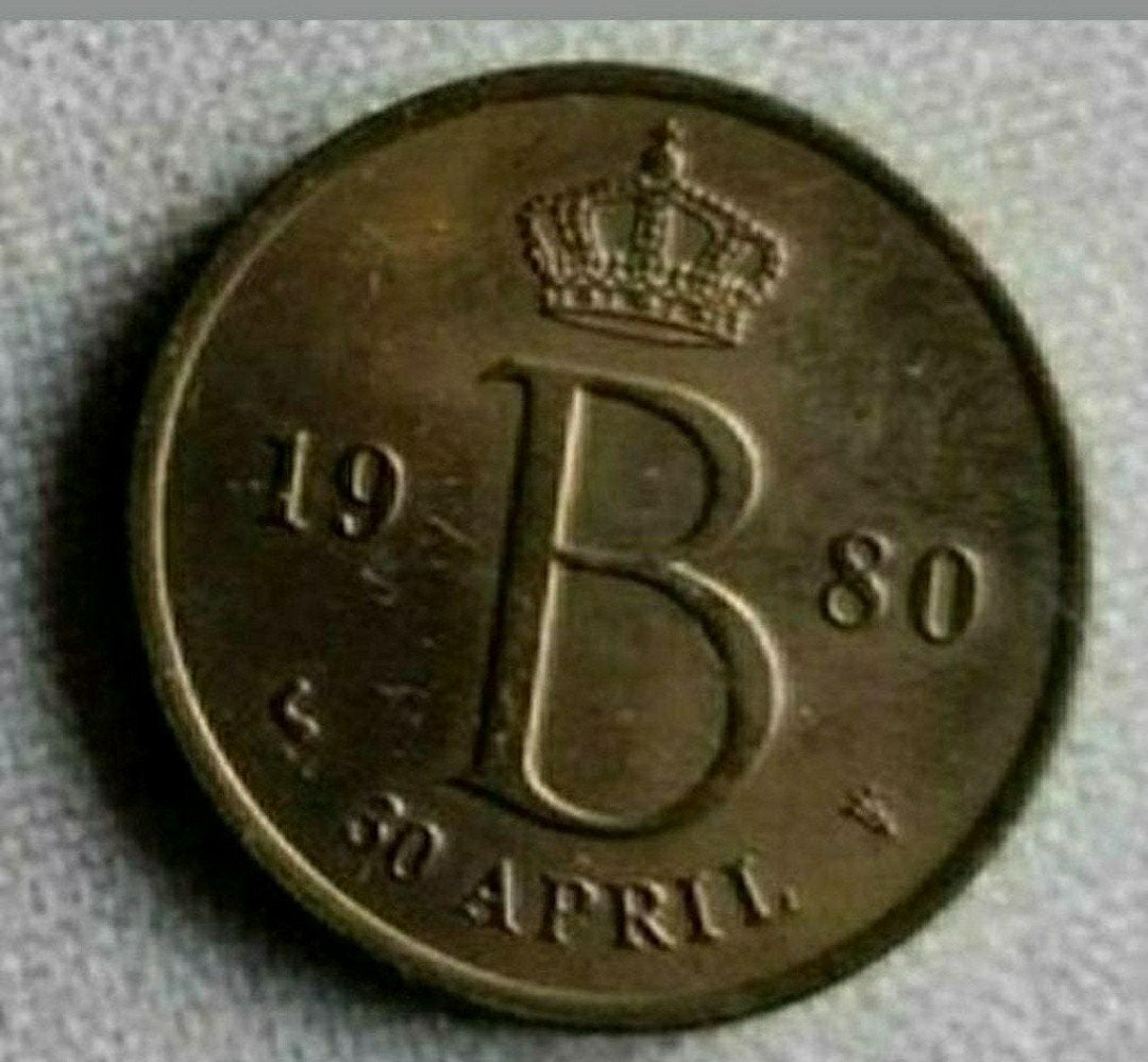 Beatrix,30 april 1980,Herdenkingsmunt,B,Inhuldiging,penning, Ophalen of Verzenden, Koningin Beatrix, 5 cent, Losse munt