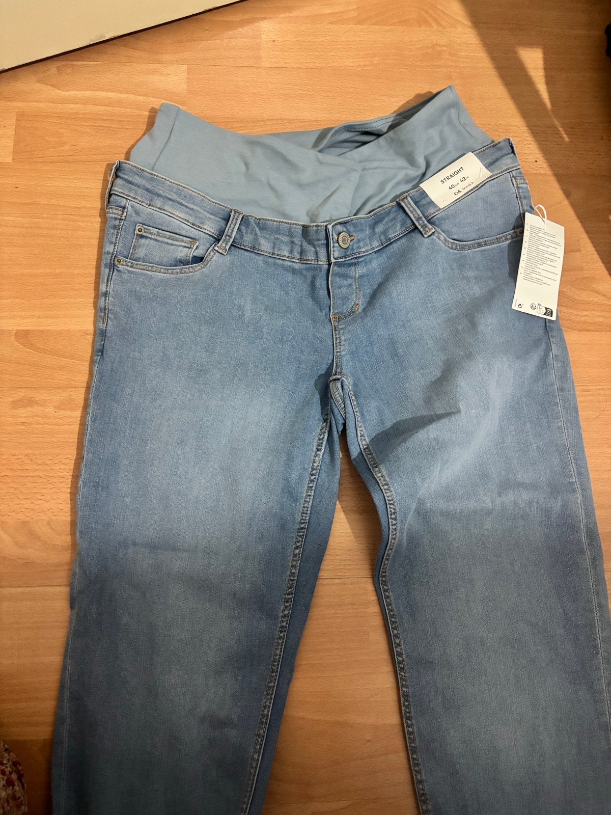 C&A Mama Zwangerschapsjeans - Straight Fit - Maat 40, Blauw, Nieuw, Broek of Spijkerbroek, Ophalen