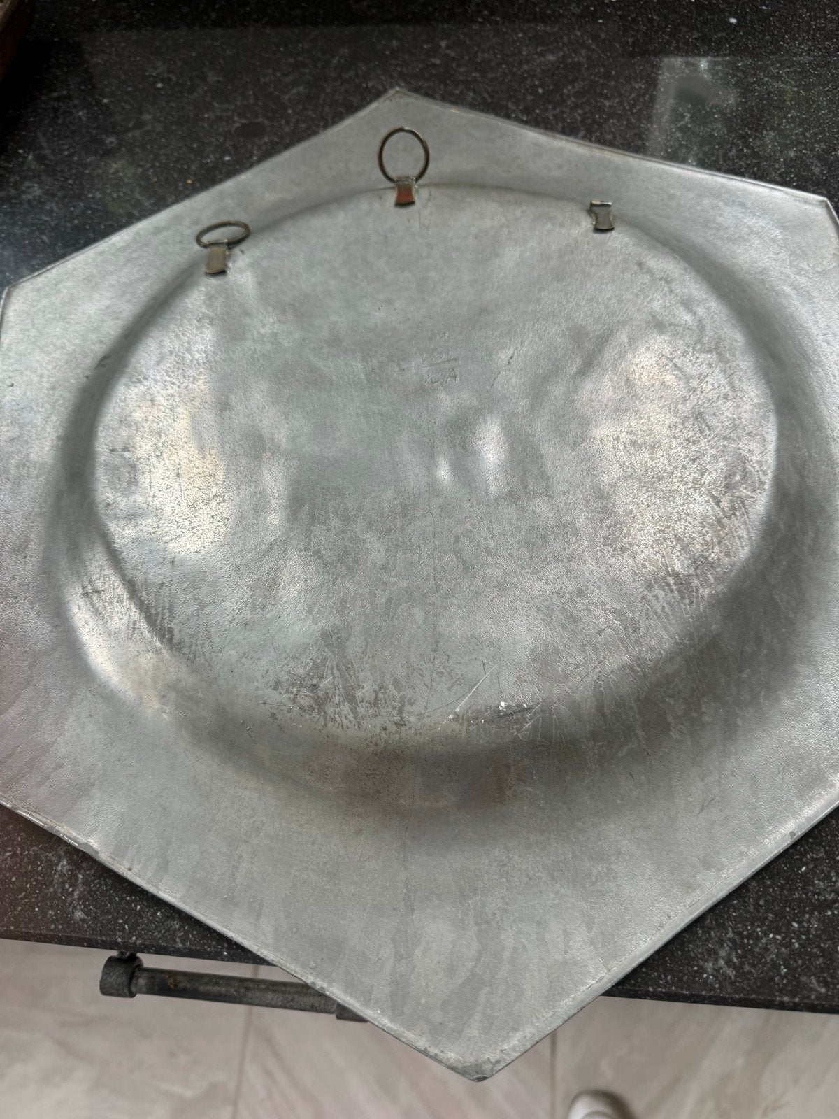 Vintage Zilverkleurig Sierbord met Zwanen en Riet, Ophalen of Verzenden