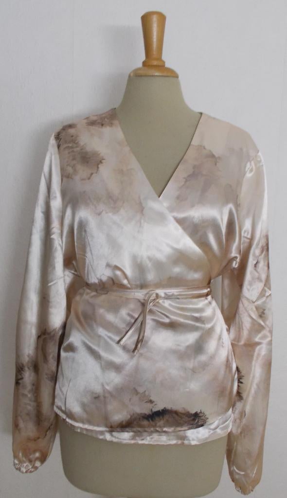 Mooie wikkel top van Aimee the Label (Dutch design) L, Kleding | Dames, Bruin, Verzenden, Maat 42/44 (L), Zo goed als nieuw