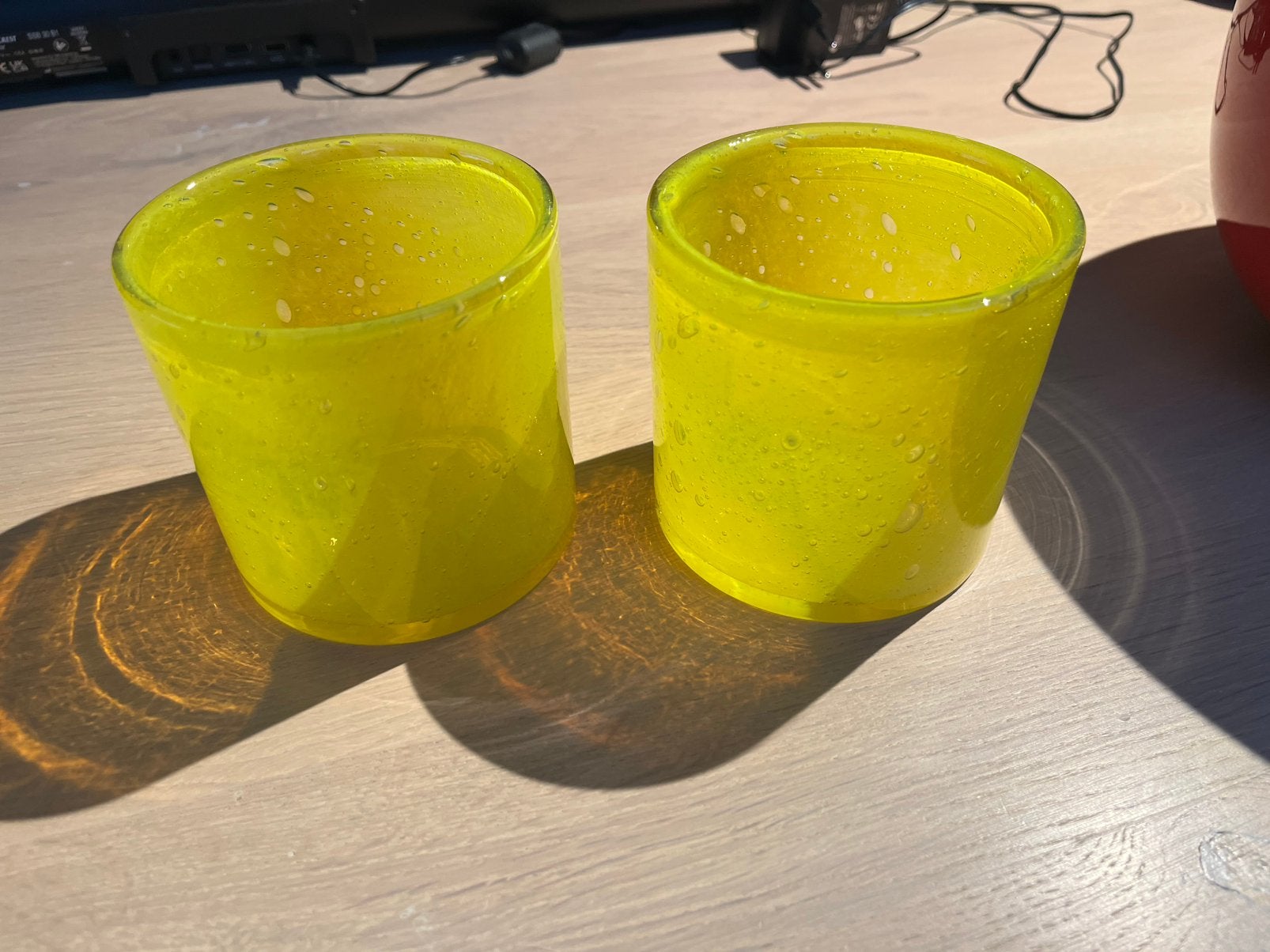2 Dutz vaasjes/waxinelichthouders, Ophalen of Verzenden, Zo goed als nieuw, Overige materialen, Minder dan 25 cm