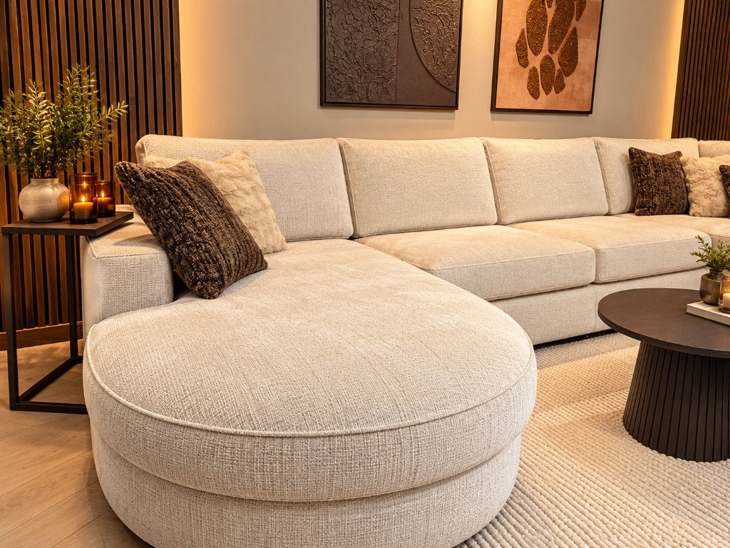 Complete Hoekbank met Open Eiland en Lounge, Hout, Hoekbank, Ophalen of Verzenden, 150 cm of meer