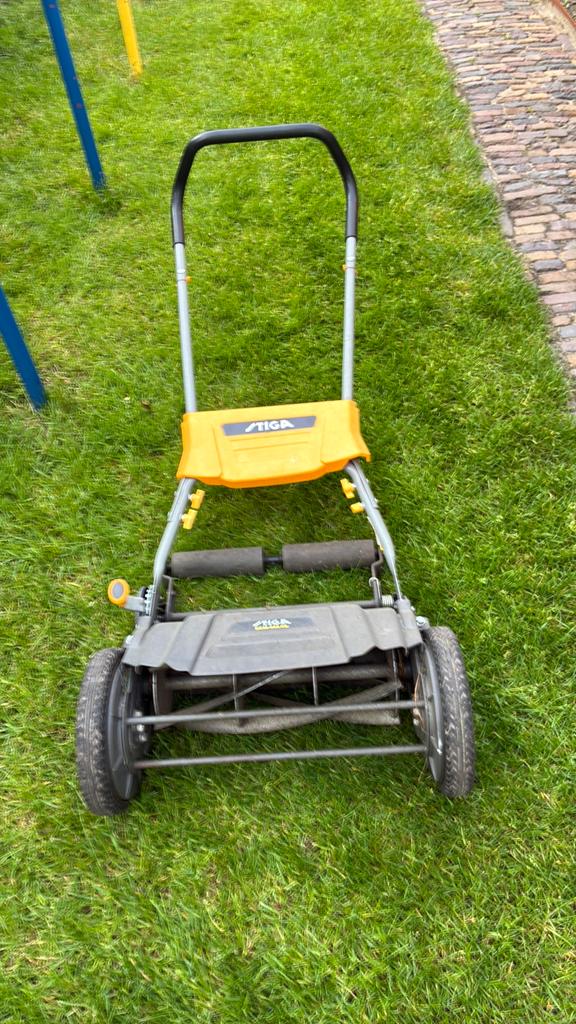 Grasmaaier Stiga hand, Tuin en Terras, Grasmaaiers, Ophalen, Gebruikt, Handgrasmaaier, Mulchfunctie
