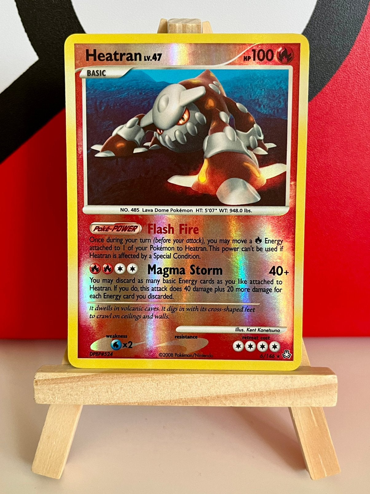 Heatran lv.47 Reverse Holo Pokémon - Legends Awakened, Ophalen of Verzenden, Zo goed als nieuw, Losse kaart