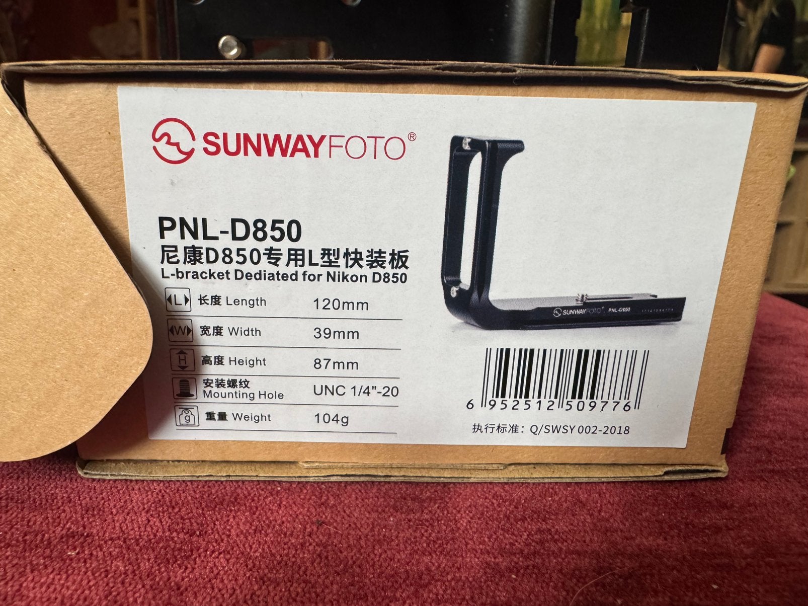Sunway foto L bracket nikon D850, Ophalen of Verzenden, Zo goed als nieuw, Overige typen