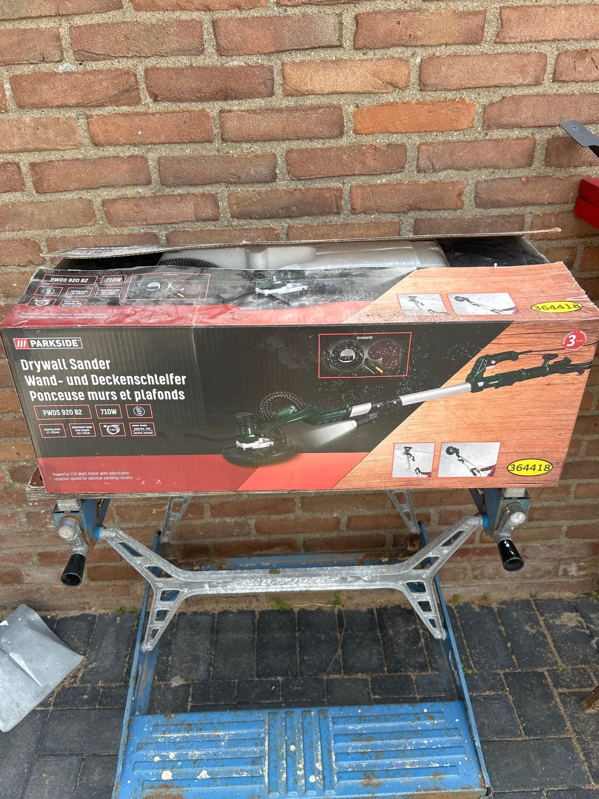 Parkside Wand- en Plafondschuurmachine PWDS 920 B2, Doe-het-zelf en Verbouw, Gereedschap | Schuurmachines, Ophalen, Gebruikt, 600 tot 1200 watt