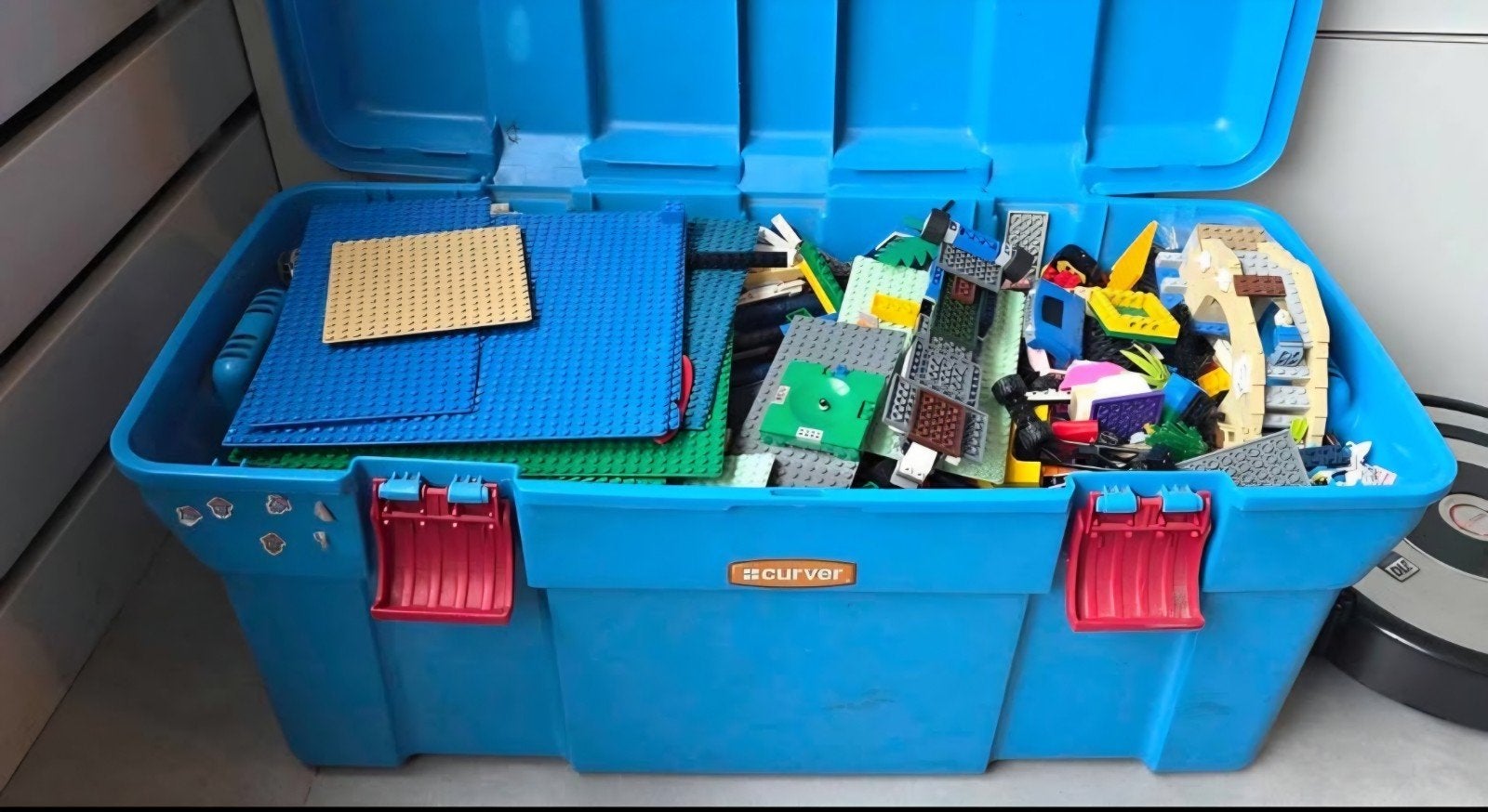 Grote Curver kist met 20/21 kg ongesorteerde LEGO, Ophalen of Verzenden, Gebruikt