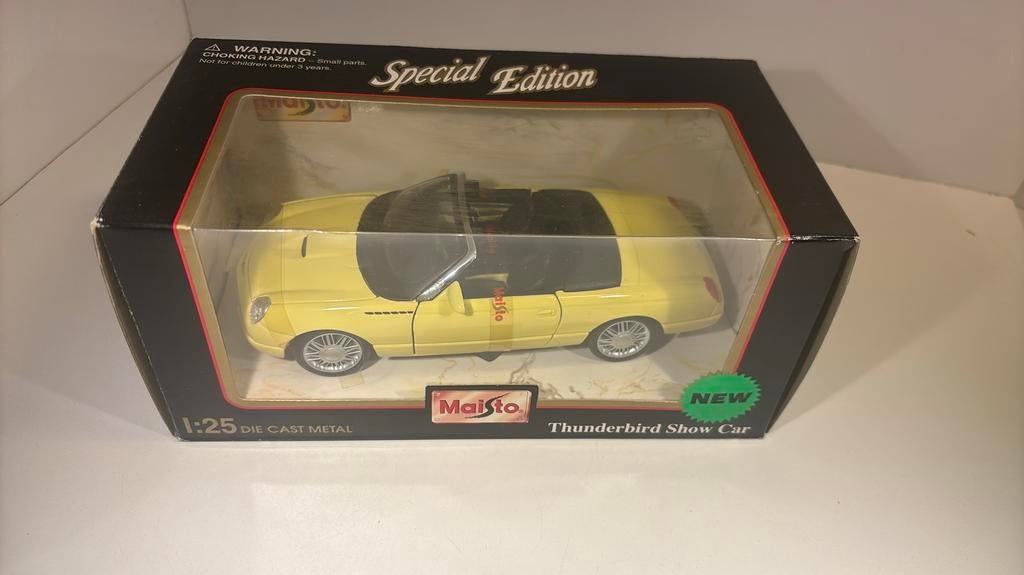 Ford thunderbird show car maisto 1.24, Maisto, Ophalen of Verzenden, A, A