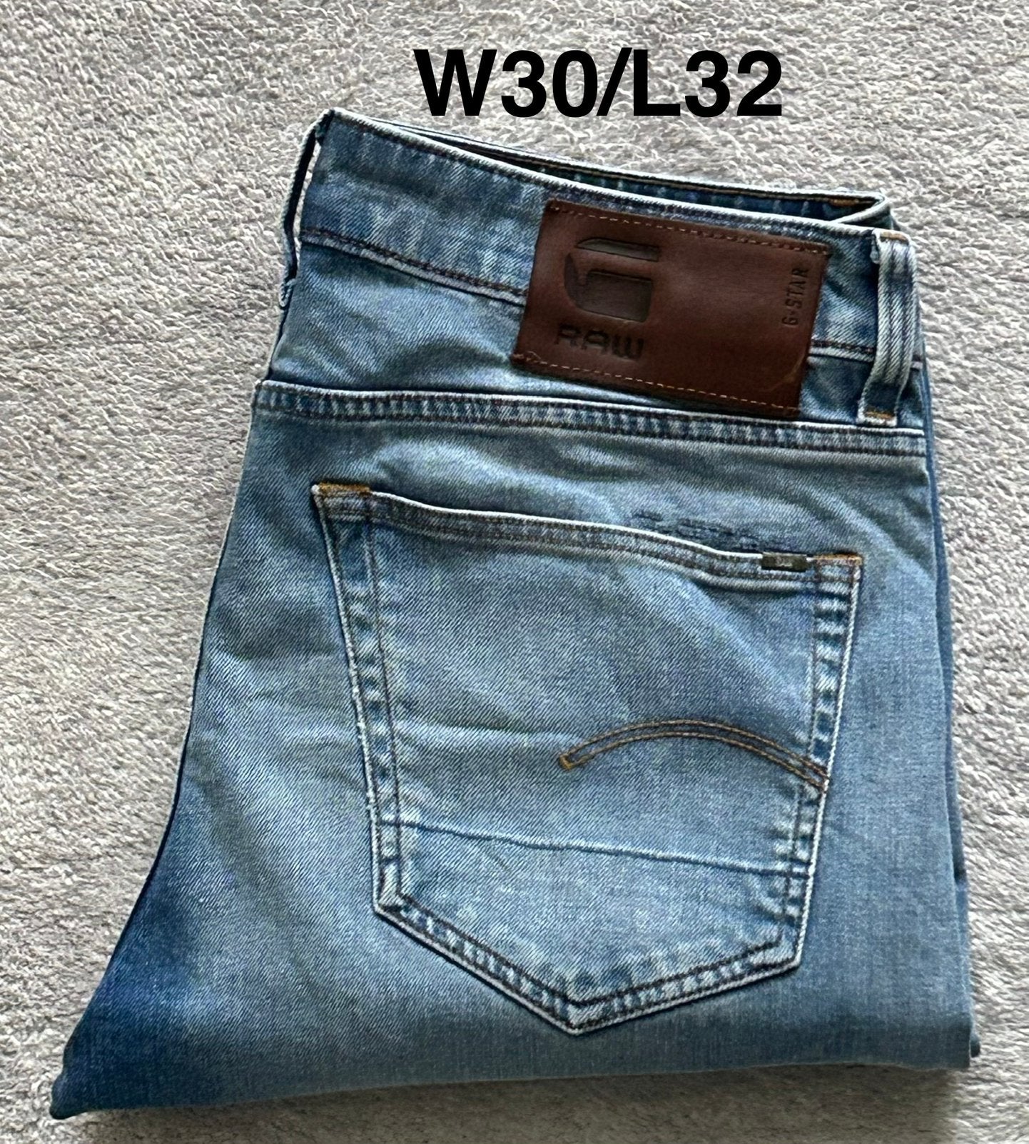 G-Star RAW 3301 Slim Heren Jeans Lichtblauw W30/L32, Verzenden, Gedragen, Blauw