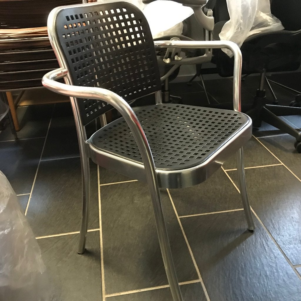 5 Depadova De Padova Silver chair stoel aluminium zwart, Gebruikt, Zwart, Ophalen of Verzenden, Nvt