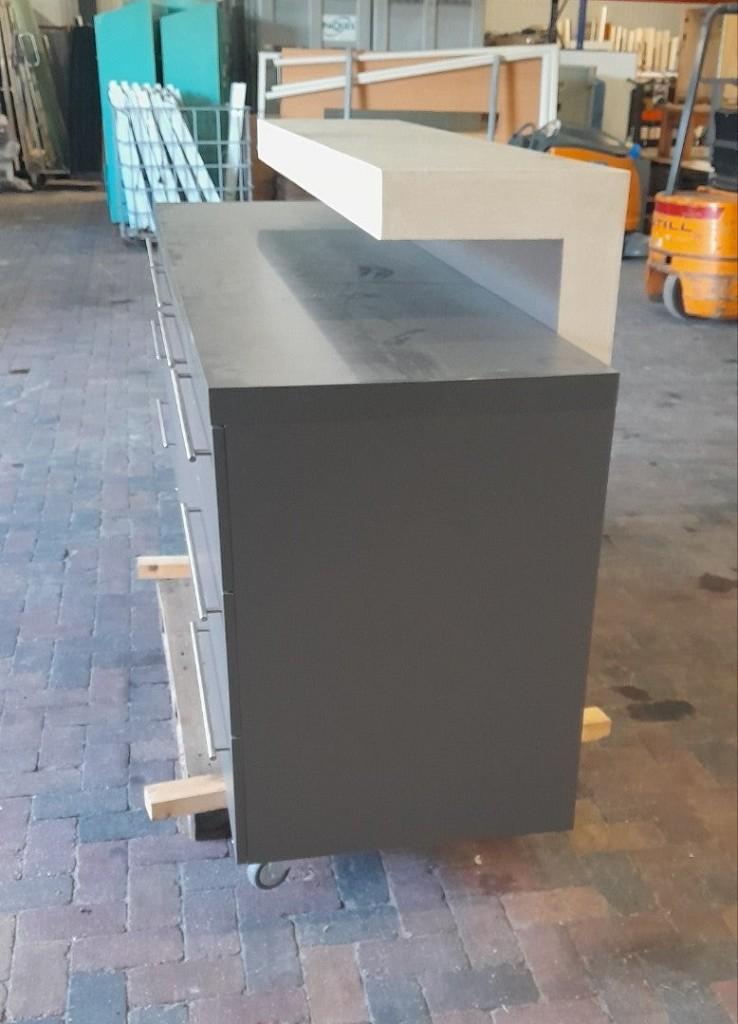 Verrijdbaar keuken, toonbank / balie (antraciet / betonlook), Ophalen, Gebruikt