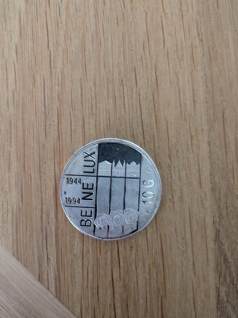 Herdenkingsmunt 10 gulden 50 jaar Benelux, Ophalen, Koningin Beatrix, Zilver, Losse munt