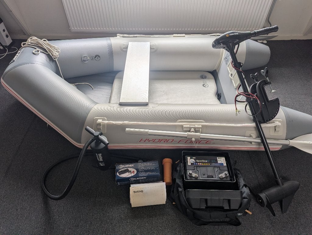 Bestway HydroForce opblaasboot Caspian met elektromotor etc., Watersport en Boten, Ophalen, Zo goed als nieuw, Motor en Techniek
