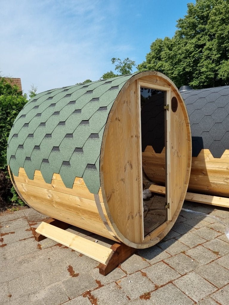 Sauna Barrel 1.60M 2 persoons 230V, Ophalen of Verzenden, Nieuw, Fins of Traditioneel, Complete sauna