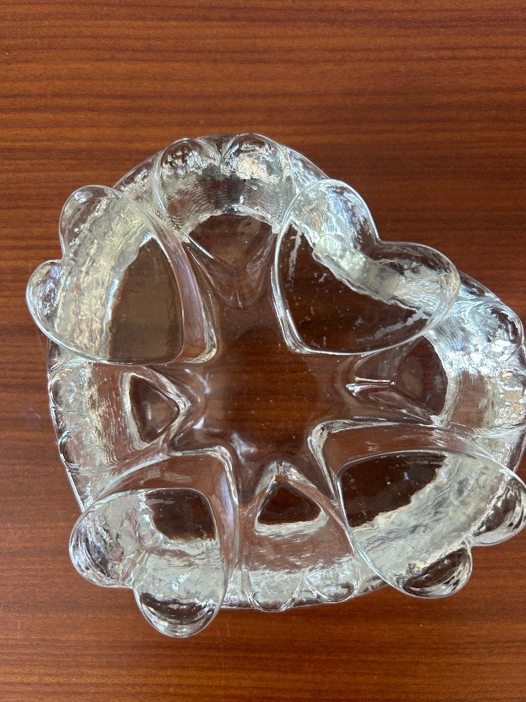 Vintage glasdesign Georgshutte handwerk hartvormig, Antiek en Kunst, Antiek | Glas en Kristal, Ophalen of Verzenden