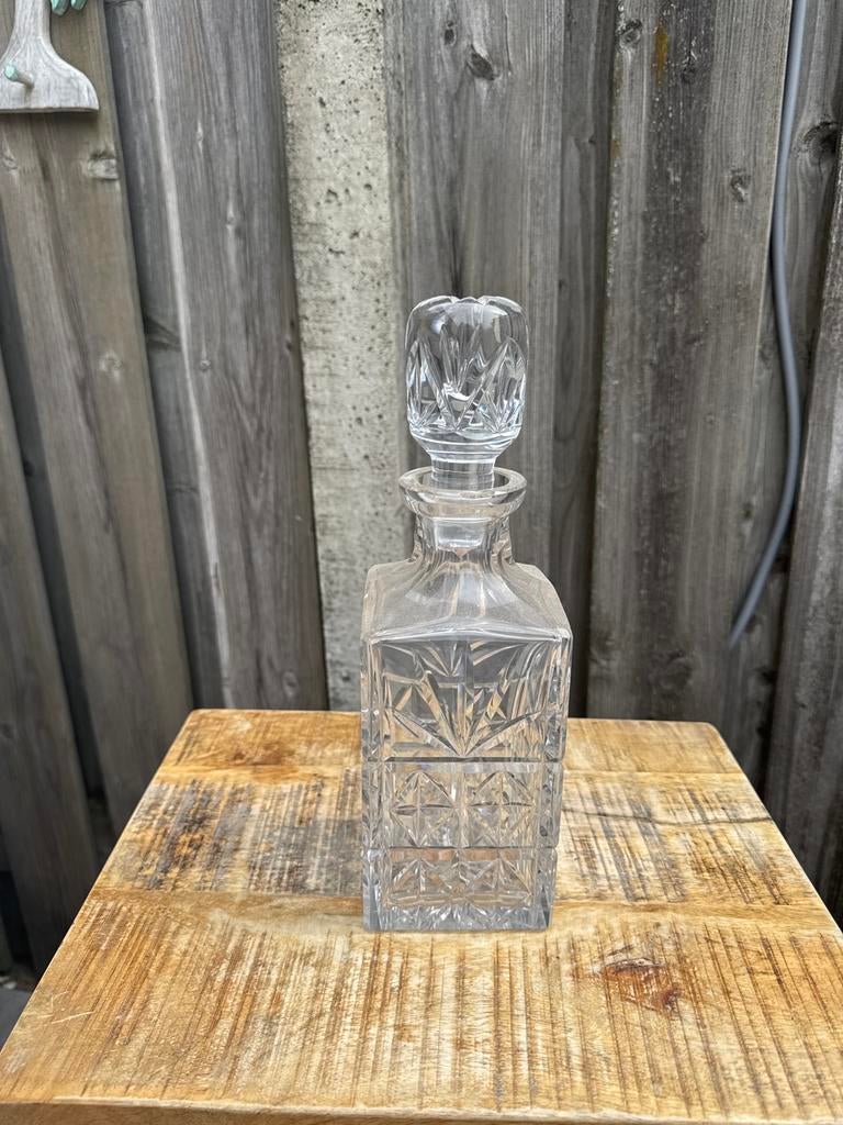 Vintage kristallen karaf met stop, Antiek en Kunst, Ophalen