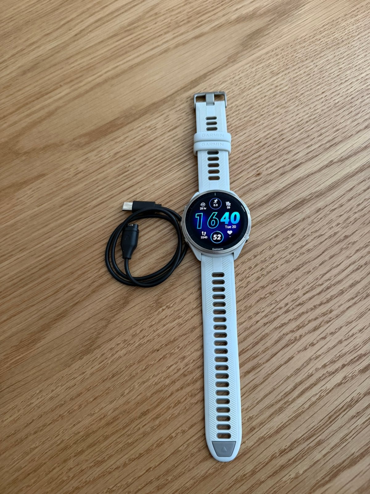 Garmin Forerunner 965 White – AMOLED GPS Sporthorloge 47mm, Zwart, Ophalen of Verzenden, Zo goed als nieuw, Waterdicht