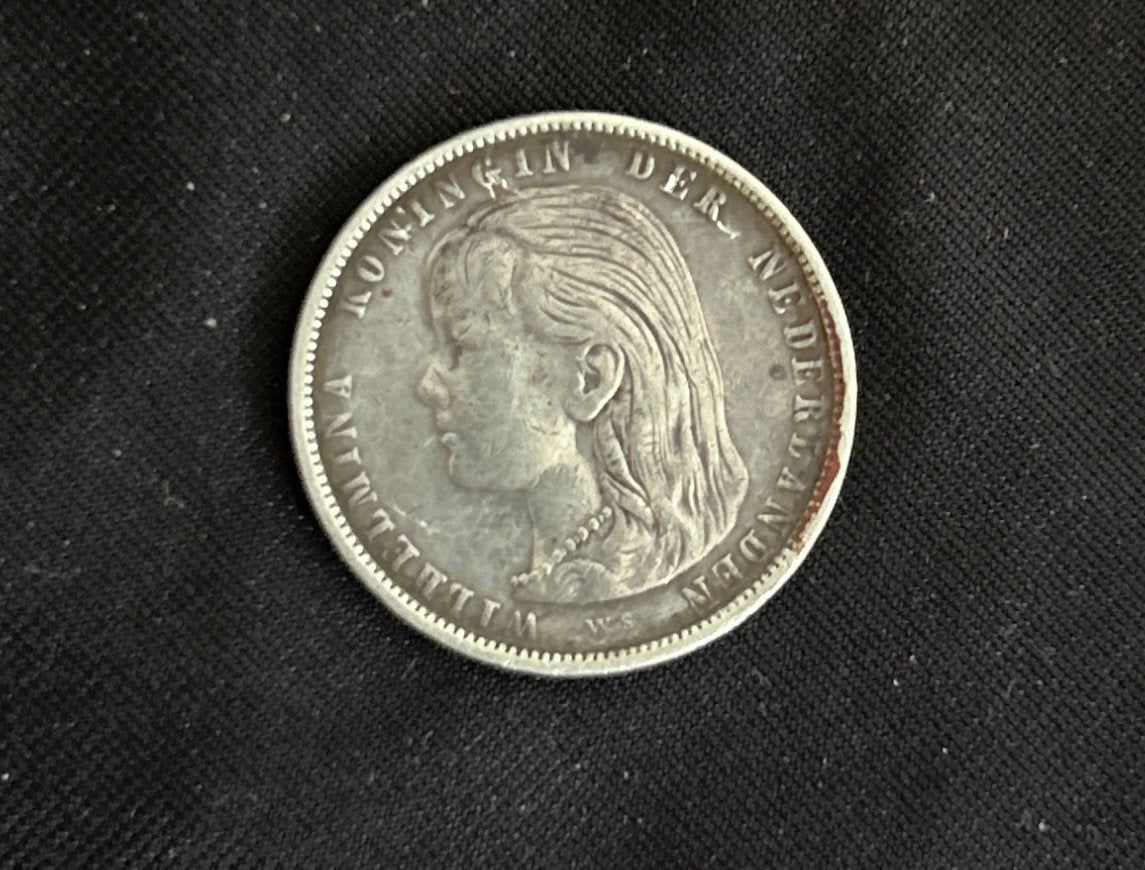 1 Gulden Munt lang haar Wilhelmina 1897, Postzegels en Munten, Munten | Nederland, 1 gulden, Verzenden, Zilver, Koningin Wilhelmina