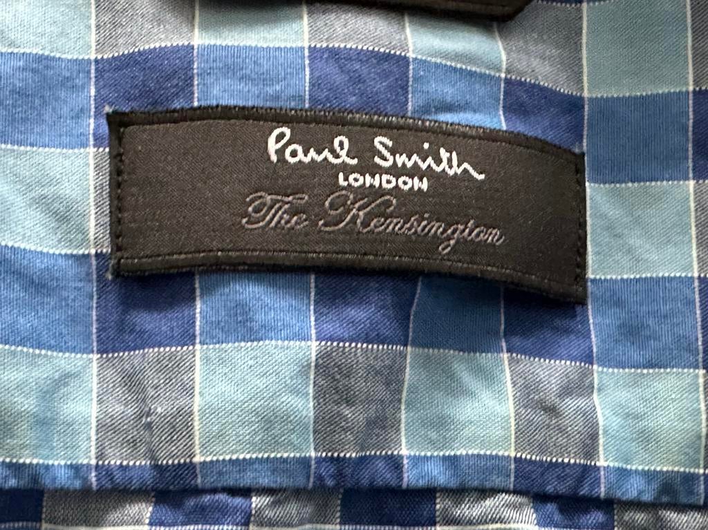 Exclusief geruit kostuumhemd Paul Smith in nieuwstaat, Ophalen of Verzenden, Zo goed als nieuw, Blauw, Halswijdte 41/42 (L)