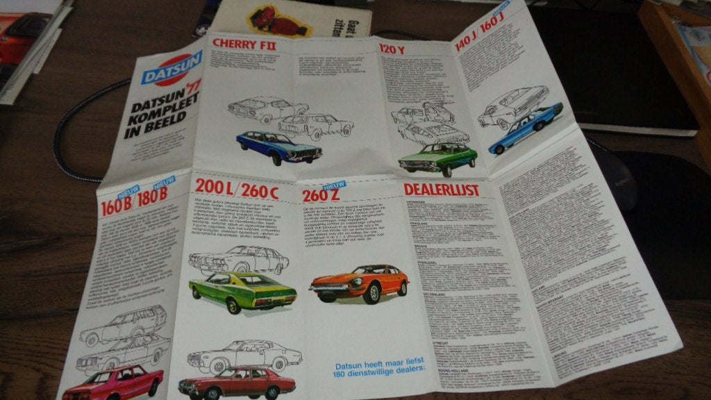Folder DATSUN  modellen  1977, Verzenden, Nieuw, Overige merken