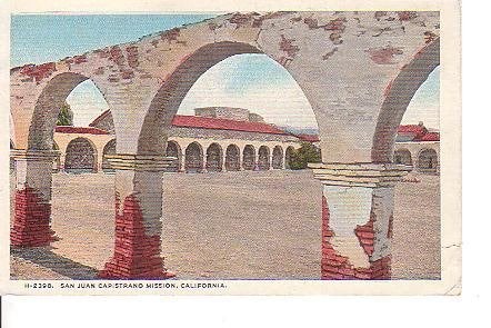 Ansichtkaart 	San Juan Capistrano Mission, CA, USA, Verzenden, 1980 tot heden, Gelopen, Buiten Europa
