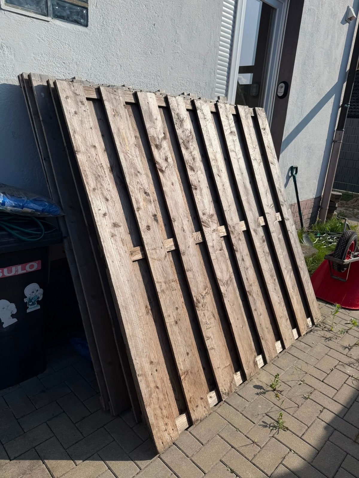 Houten schuttingdelen - Gebruikt, Tuin en Terras, Ophalen, Minder dan 3 meter, Hout, 1 tot 2 meter