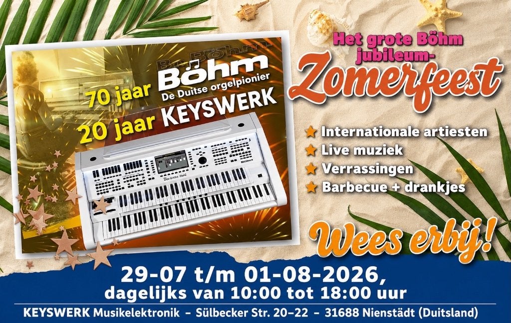 HET GROTE JUBILEUM FEEST 70 JAAR BÖHM, 20 JAAR KEYSWERK, Muziek en Instrumenten, Orgels, Ophalen of Verzenden, Nieuw, 2 klavieren