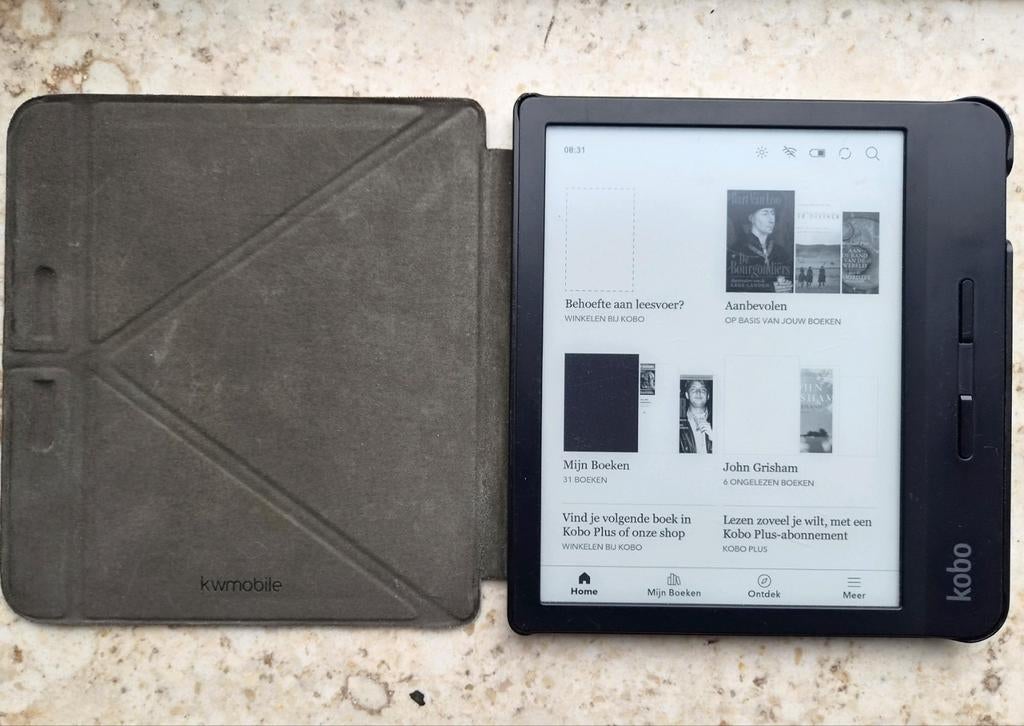 Kobo Libra H2o met hoesje, Computers en Software, E-readers, Wi-Fi, Gebruikt, 8 GB, Kobo