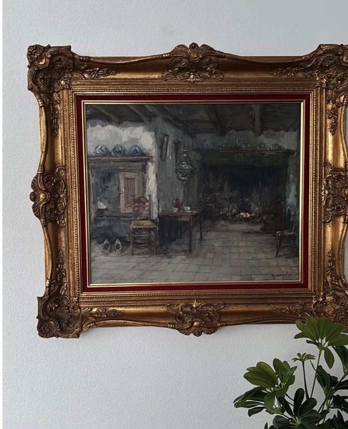 Theodorus van Oorschot Olieverf op doek, Interieur Ingelijst, Ophalen