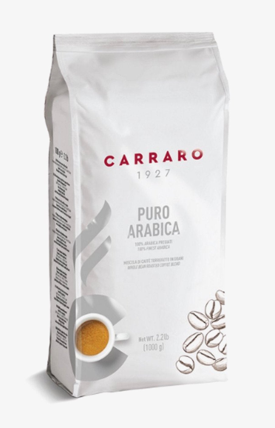 Carraro Puro Arabica 1kg koffiebonen, Ophalen of Verzenden
