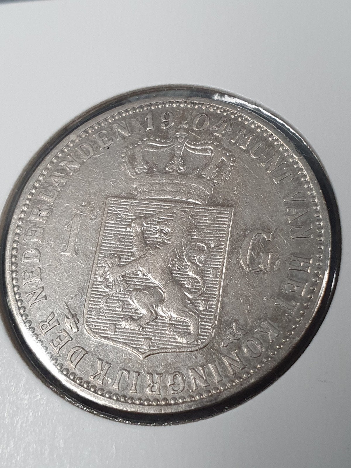 Zilveren 1 Gulden Munt Koningin Wilhelmina 1904, Postzegels en Munten, 1 gulden, Zilver, Ophalen of Verzenden, Koningin Wilhelmina