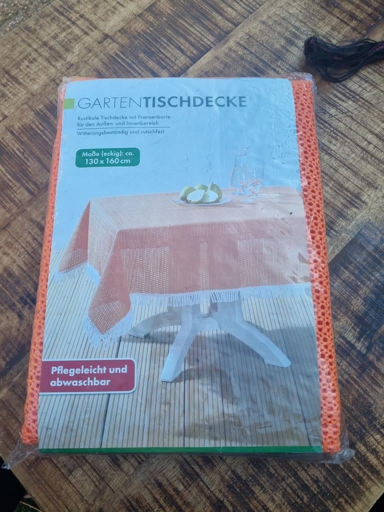 GARTENTISCHDECKE - Oranje Tafelkleed 130x160 cm, Huis en Inrichting, Tafelkleden, Ophalen of Verzenden