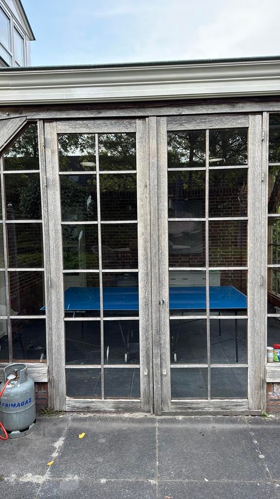 2 paar eikenhouten openslaande deuren, Ophalen, Gebruikt, Buitendeur, Hout
