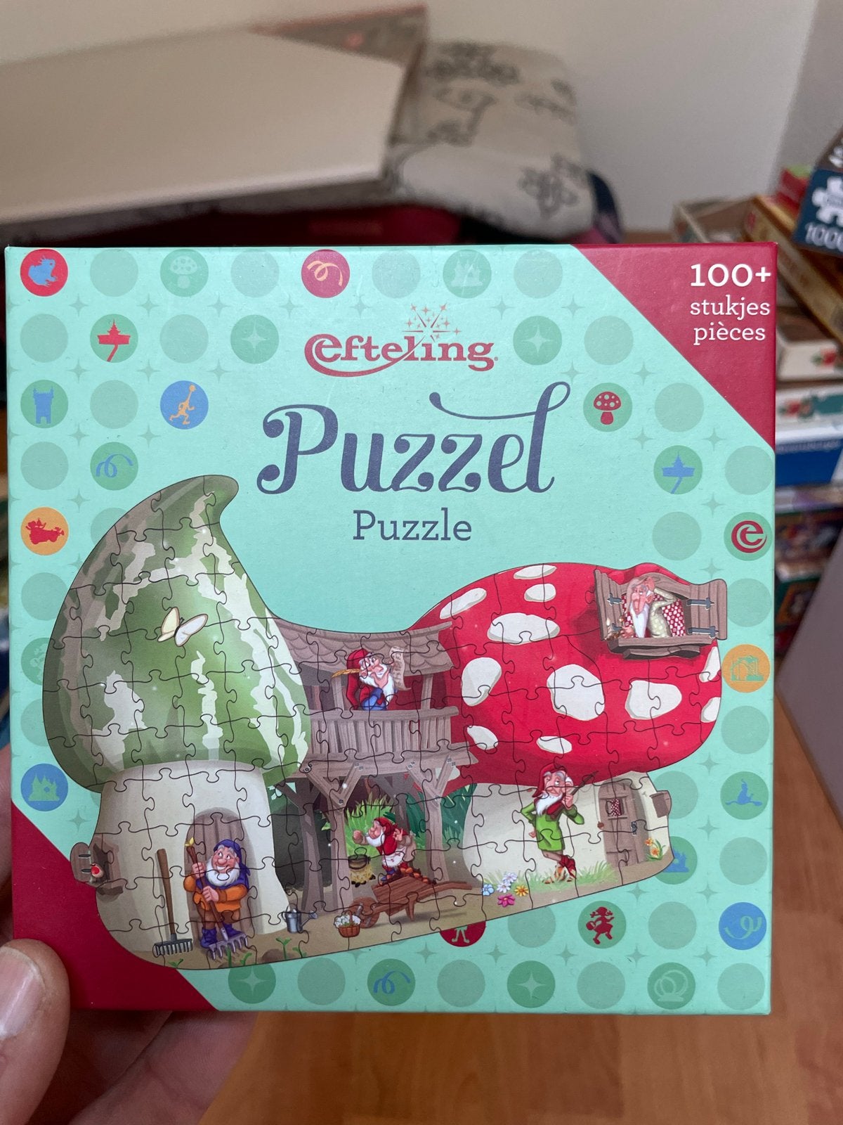 Efteling Puzzel met 100+ stukjes - Kabouterhuis, Verzamelen, Ophalen of Verzenden, Zo goed als nieuw, Overige typen