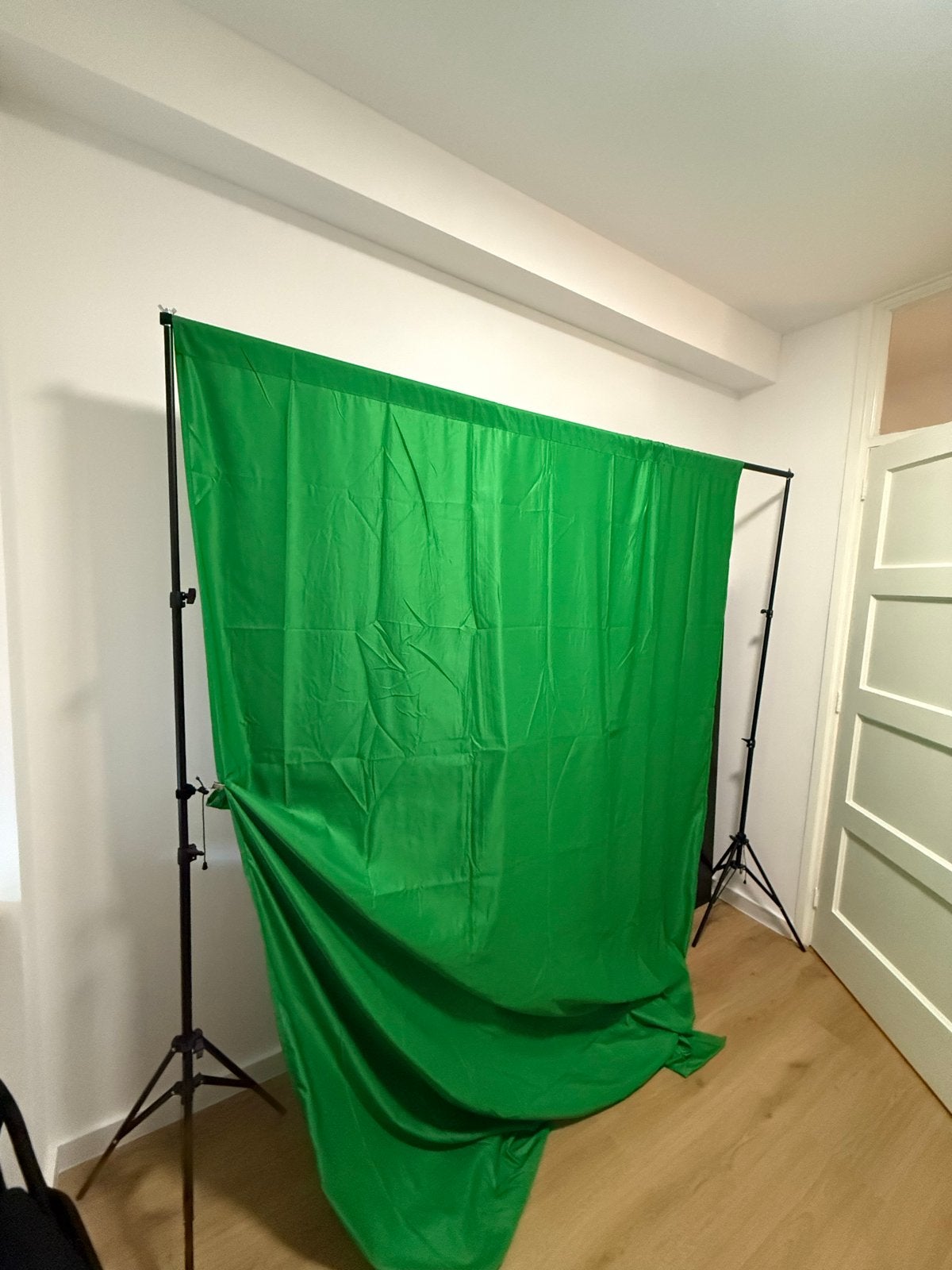 Groen Chroma Key Achtergrond (green screen) met Statiefset