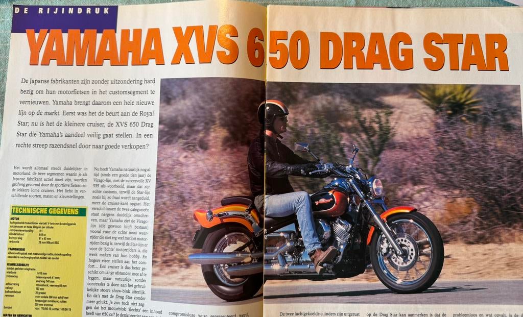 Verslag 1996 Yamaha XVS650 Drag Star, Verzenden, Zo goed als nieuw, Motoren