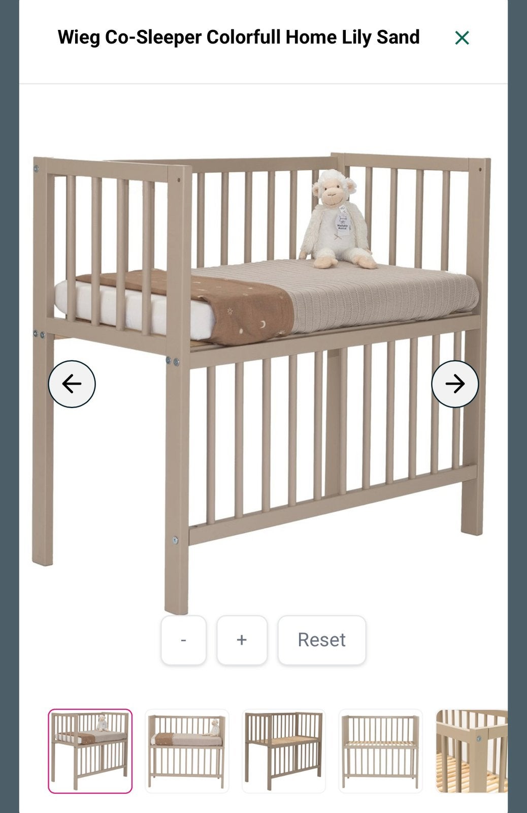 Wieg Co-Sleeper Lily Sand - Perfect voor de eerste maanden, Kinderen en Baby's, Ophalen of Verzenden, Zo goed als nieuw, Wieg