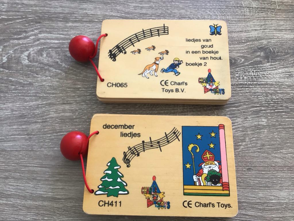 Houten liedjesboekjes van Charl's Toys (2 stuks), Ophalen, Gebruikt, Overige typen