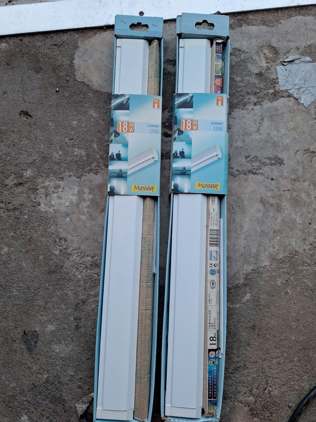 Nieuwe TL lampen met armaturen - Massive Economy Line, Wit, Overige merken, Kunststof, G13 (TL)