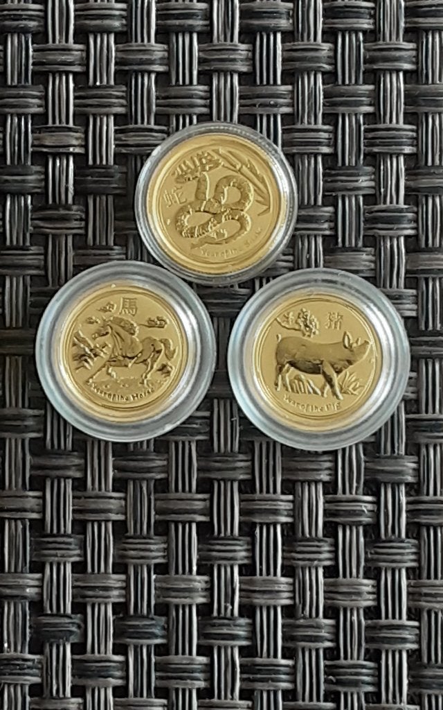 Gouden Lunar II muntjes (1/20 oz), Ophalen of Verzenden, Goud