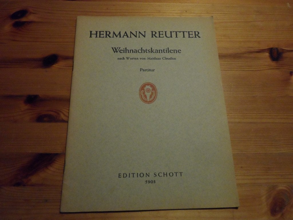 Hermann reutter - weihnachtskantilene, Gebruikt, Koor, Ophalen of Verzenden, Religie en Gospel