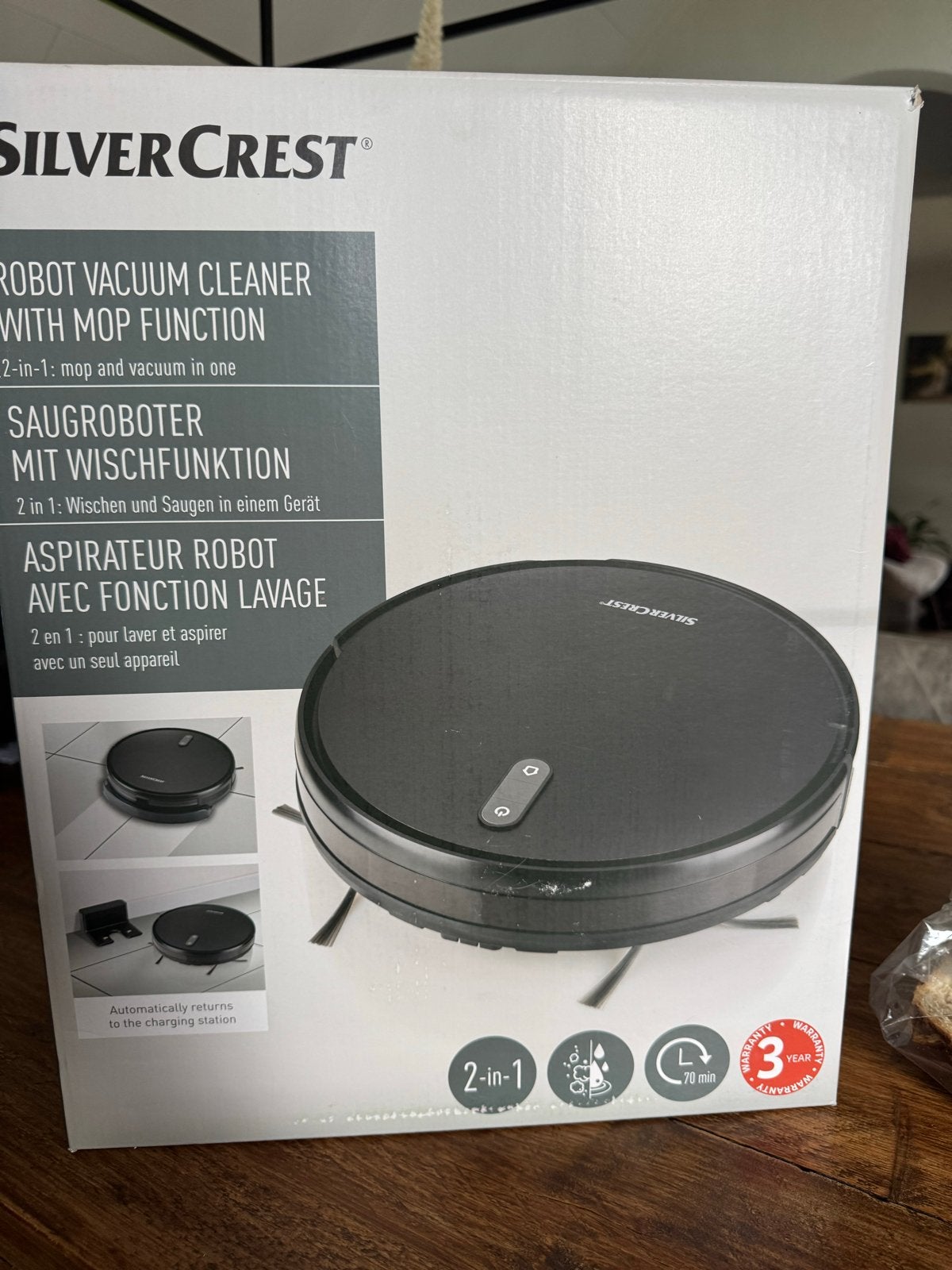 SilverCrest Robotstofzuiger met Dweilfunctie - Nieuw in doos, Ophalen, Overige merken, Nieuw, Dweilfunctie