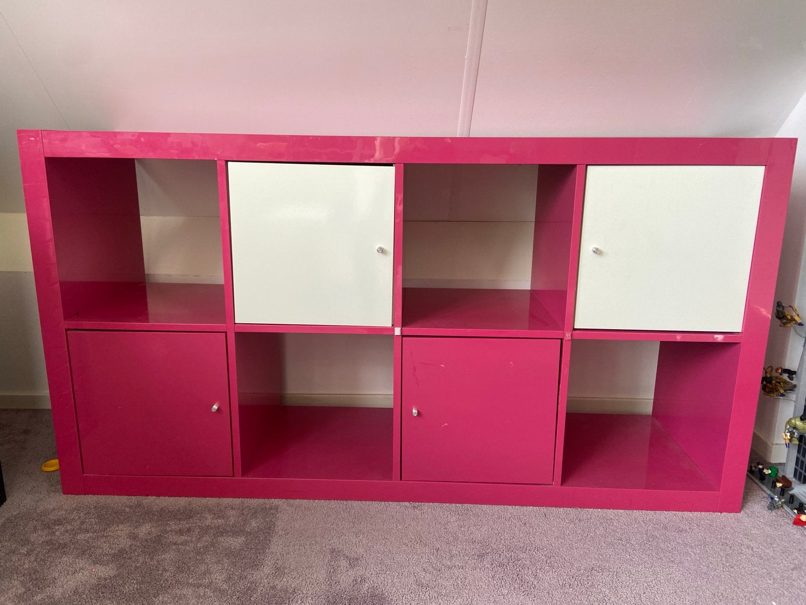 IKEA Kallax kast roze met deurtjes, Ophalen, Gebruikt