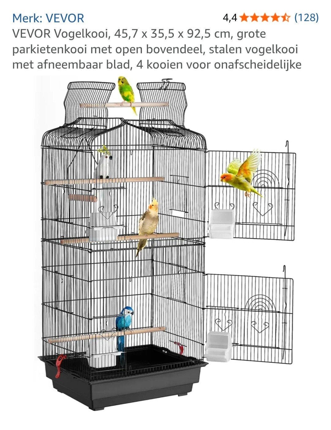 ZWARTE VOGELKOOI, Dieren en Toebehoren, Vogels | Hokken en Kooien, Ophalen, Zo goed als nieuw, Metaal, Vogelkooi