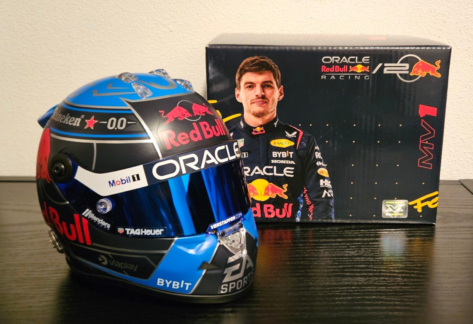 F1 Max Verstappen 2024 US helm schaal 1/2, Ophalen of Verzenden, Zo goed als nieuw, Formule 1
