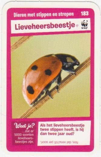 Super dieren no.183 Lieveheersbeestje [2793]  [VeOvSu], Verzamelen, Albert Heijn, Ophalen of Verzenden