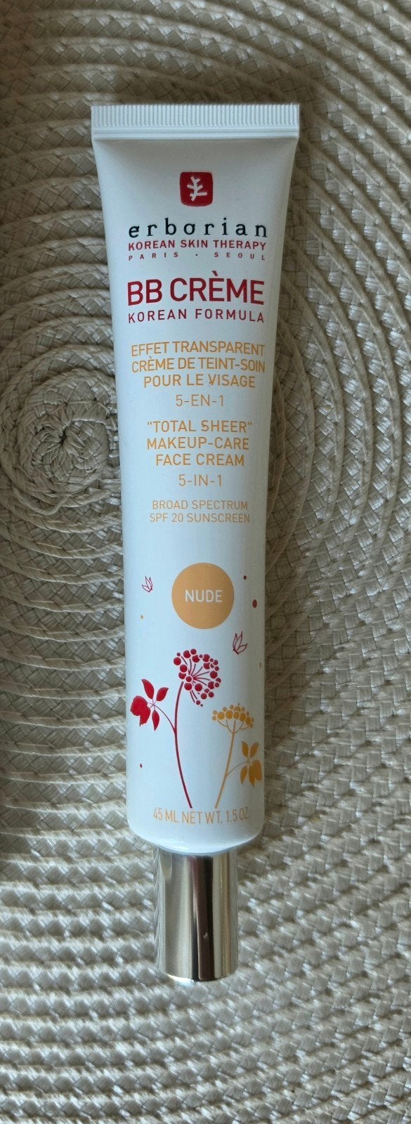 Erborian BB Crème kleur Nude SPF 20 (Nieuw: 44,50), Gehele gezicht, Beige, Nieuw, Ophalen of Verzenden