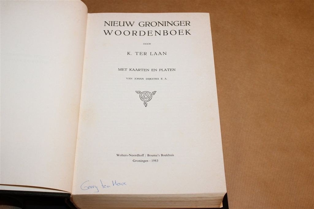 Nieuw Groninger Woordenboek — K. ter Laan — Dijkstra, Ophalen of Verzenden, Gelezen