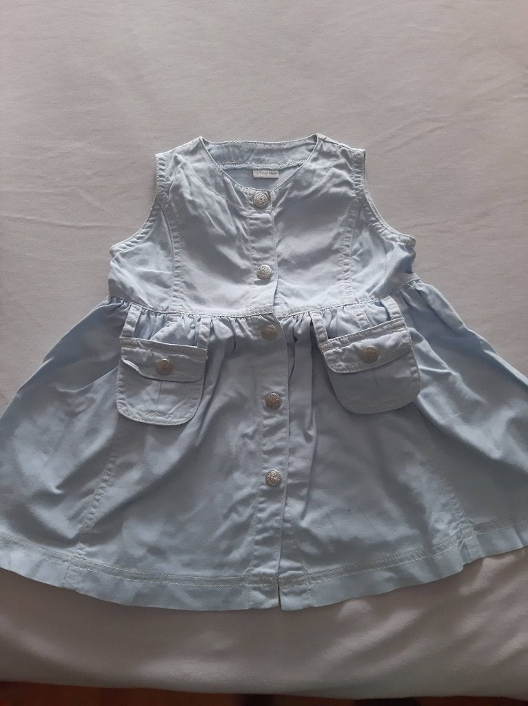 ZGAN spijkerjurkje Mt 12M - 74cm, Kinderen en Baby's, Babykleding | Maat 74, Ophalen of Verzenden, Zo goed als nieuw, Meisje, Jurkje of Rokje
